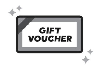 シンプルなギフト券のイラスト･アイコン素材 - GIFT VOUCHERの文字入り