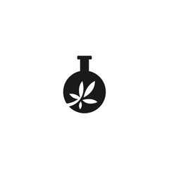 cannabis silhouette black logo concept template