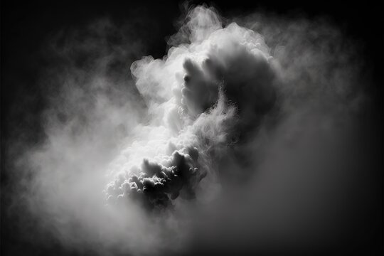 The abstract fog or smoke moves on black background, with White cloudiness, mist, or smog background for your logo wallpaper or web banner