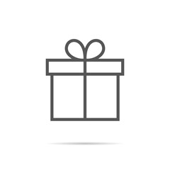 Gift box, present icon vector in line style