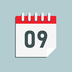 Icon page calendar day - number 9