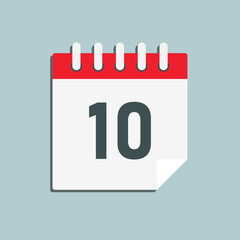 Icon page calendar day - number 10