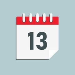 Icon page calendar day - number 13