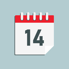 Icon page calendar day - number 14