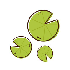 Lily pad icon. Lily cartoon vector on white background.