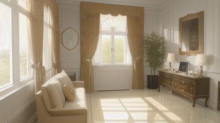 綺麗で日差しの差し込むリビング　部屋