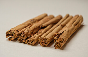Cinnamon sticks isolated on white background