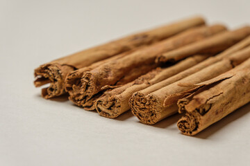 Cinnamon sticks isolated on white background