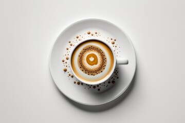 Fresh Cup of Coffee with Light Brown Foam, Generative AI