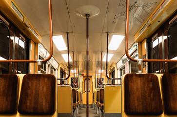 Inside Old Stockholm Subway CX Train 