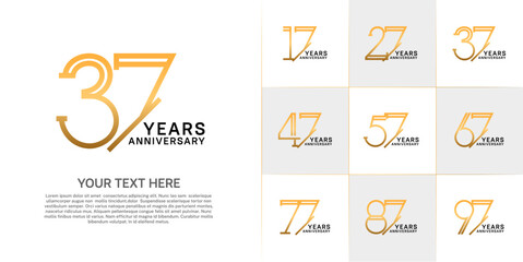 Fototapeta premium set of anniversary logotype golden and black color for special celebration event