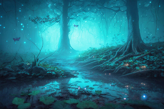 cursed forest, dark forest, enchanted, fary land, magical forest, foggy forest 