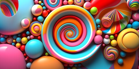 Fototapeta na wymiar abstract smooth candy created using AI Generative Technology