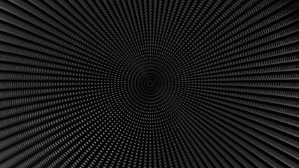 The circular pattern 3D Futuristic cubes dark black background Abstract geometric grid pattern