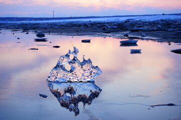 Jewelry Ice, Glittering Frozen Ice Gemstone on Otsu Beach in Hokkaido, Japan - 日本 北海道 豊頃町 ジュエリーアイス  © Eric Akashi