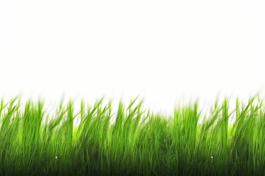 a foreground of fresh green grass is shown in an image with a white background. Generative AI