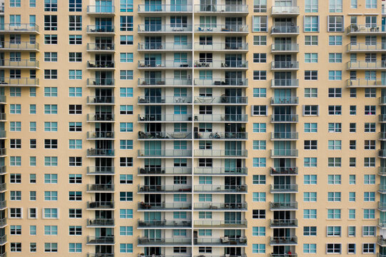 Aerial view of apartments in Miami, Florida, United States.