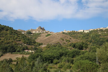 Obraz premium Beautiful landscape of Brindisi di Montagna, small village in Province of Potenza, Basilicata Region, Southern italy 