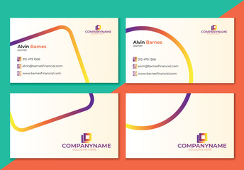 Printinnovative business card template with two sides.
both portrait and landscape modes. 