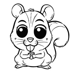 Vector illustration of cartoon squirrel - Coloring book for kids