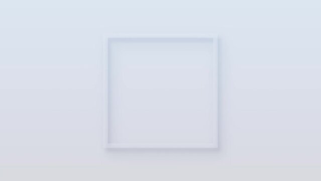 Abstract 3d square on white background. Minimal geometry motion graphics animation. Seamless loop