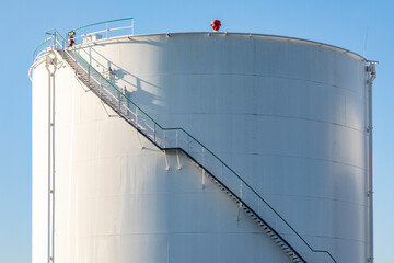 tank farm in Germany with oil and petrol silos