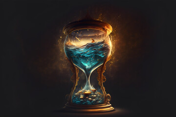 time glass of water