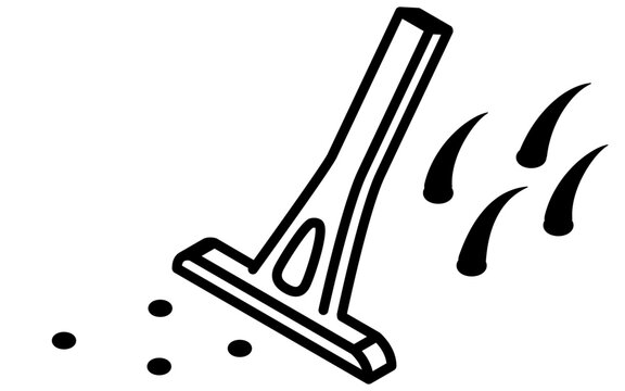 T字カミソリ、脱毛・自己処理のイメージイラスト