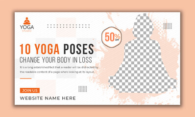 Yoga expert class editable vector eps file web video thumbnail design 