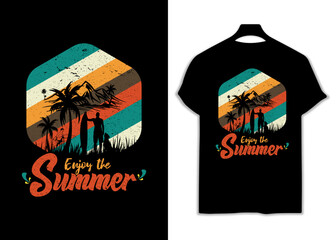 Enjoy the Summer vacation retro t-shirt design