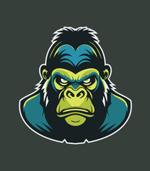 Gorilla head mascot logo