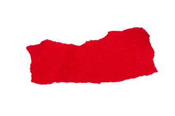 Red torn paper isolated on a white background