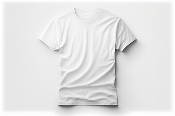 White t - shirt on white background. Generative AI.