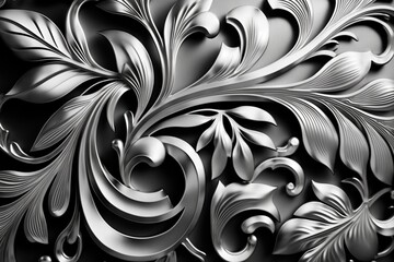 Metal pattern, silver pattern, generative ai