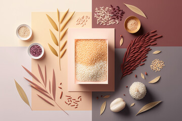 rice flat design, generative AI