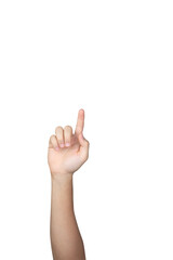 Man hand gesture isolated on white background