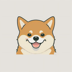 cute dog face on a white background