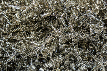 Iron shavings in spirals