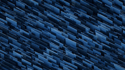 Abstract 3D isometric geometric blue background. 3D render