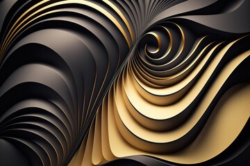 Abstract paper art background with circle gold elements Generative AI