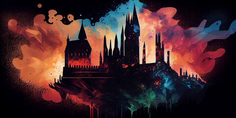 Abstract Hogwart Castle Background