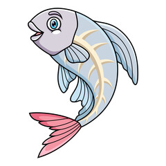 Cartoon X-Ray Fish on white background