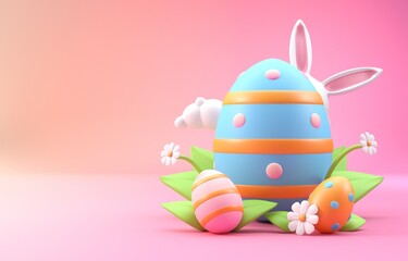 Isolated Easter Concept. 3D Illustration