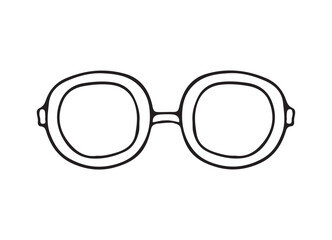 Glasses icon Doodle Clip Art Concept Vector Design Outline Style On White Background. Vector illustration of spectacles in black frame
