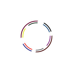  Circle vector logo design . Round circular banner frames, borders