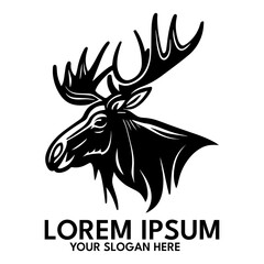 Moose silhouette, logo style vector illustration