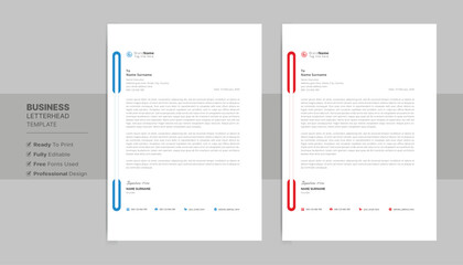 Creative letterhead format template, business style letterhead design template. Company letterhead template designs. Letterhead, flyer template.