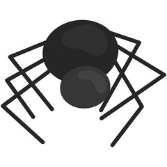 Cartoon illustration of a black spider