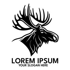 Moose silhouette, logo style vector illustration