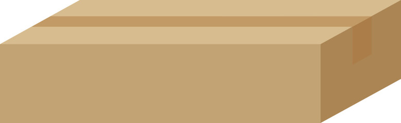 Closed cardboard box taped up, brown closed delivery packaging box
